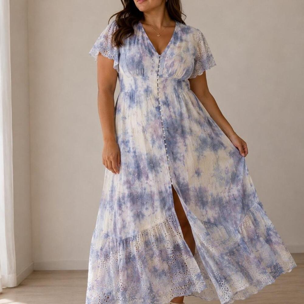 Yfb blue and white tie dye